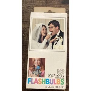 Sylvania M3 Blue Dot Flashbulbs x 12 Clear Bulbs in Unopened Original Box NOS